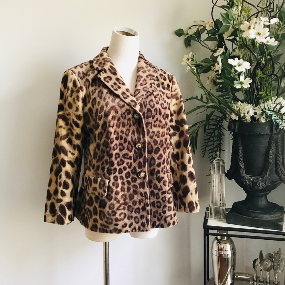 Talbot's Leopard Velveteen Blazer.